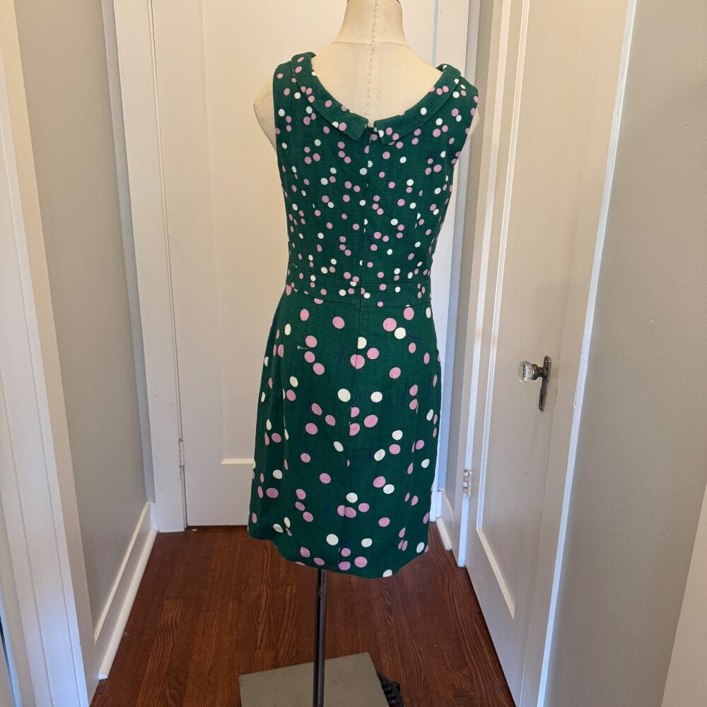 Boden Martha Shift Sleeveless Polka Dot Dress Sap Green Dandelion Size 6 - Picture 8 of 15